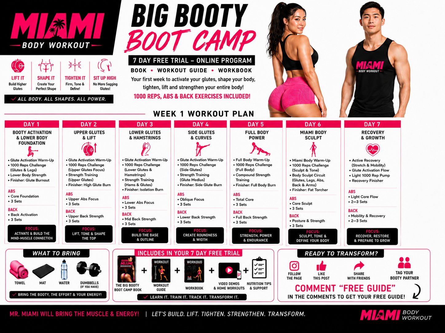 Miami Big Booty Boot Camp program card