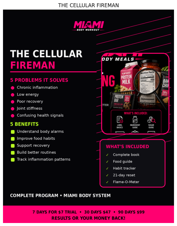 The Cellular Fireman program card