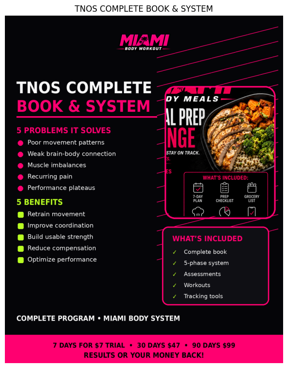 TNOS Complete Book and System program card